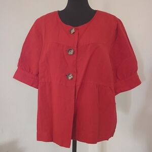 East 5th Burt Orange Women's Short Sleeve Jacket with Button Detail